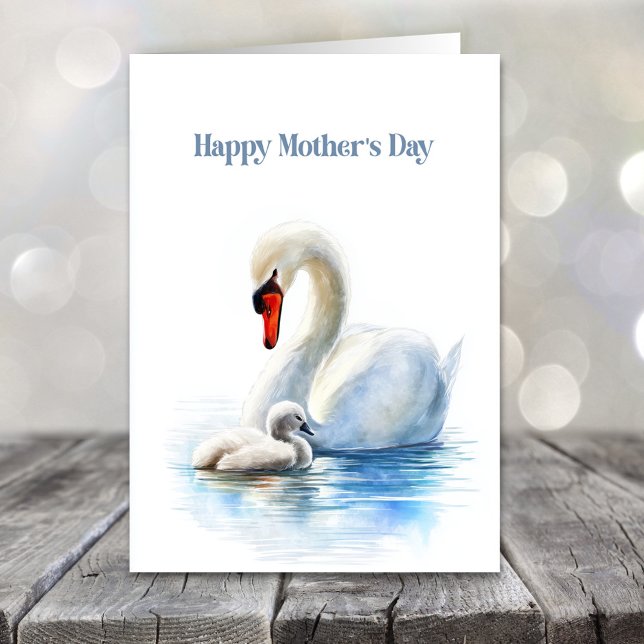 Cartes Pour Fêtes Annuelles White Swan Mother's Day (Créateur téléchargé)