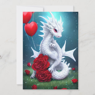 Cartes Pour Fêtes Annuelles White Valentine Love Dragon
