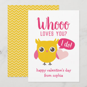Cartes Pour Fêtes Annuelles Whooo Loves You Owl Kids School Valentine's Cards