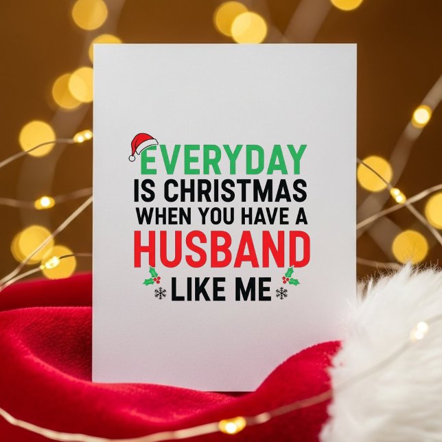 Cartes Pour Fêtes Annuelles Wife Xmas Card Funny From Loving Husband (Créateur téléchargé)