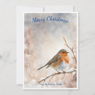 Cartes Pour Fêtes Annuelles Wild Robin Wonder : Lavage personnalisé à l'aquare