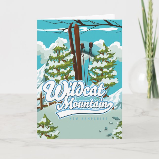 Cartes Pour Fêtes Annuelles Wildcat Mountain New Hampshire poster de ski Holid (Devant)