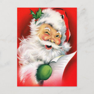Cartes Pour Fêtes Annuelles Winking Père Noël