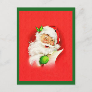 Cartes Pour Fêtes Annuelles Winking Santa Claus