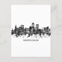 Winston-Salem Caroline du Nord Skyline BW
