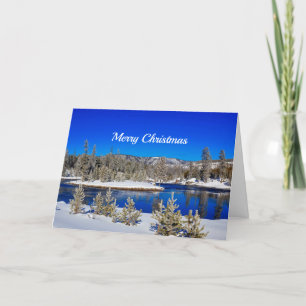 Cartes Pour Fêtes Annuelles Winter Blue Water Snow Stream Photo Noël