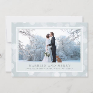 Cartes Pour Fêtes Annuelles Winter Bokeh   Trois photos mariées et joyeuses