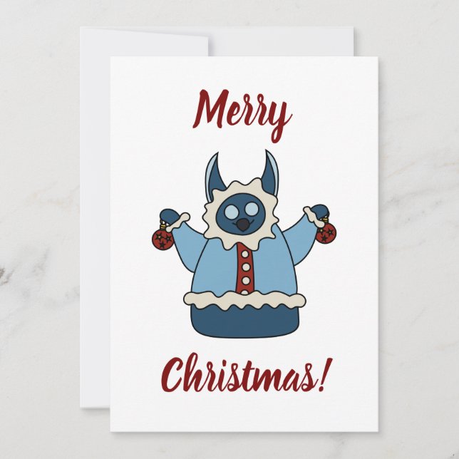 Cartes Pour Fêtes Annuelles Winter coat Christmas monster (Devant)