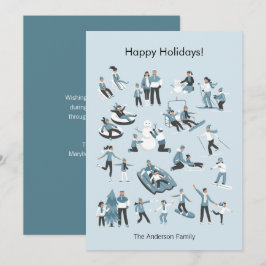 Cartes Pour Fêtes Annuelles Winter Family