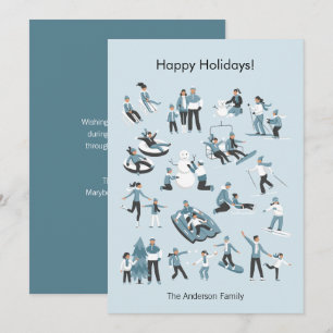 Cartes Pour Fêtes Annuelles Winter Family
