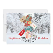 Winter Sleigh Snow Classic Vintage Joyeux Noël