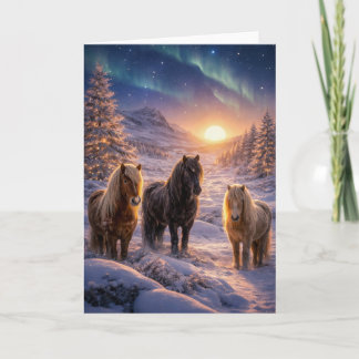 Cartes Pour Fêtes Annuelles Winter Solstice Magic with Icelandic Horses