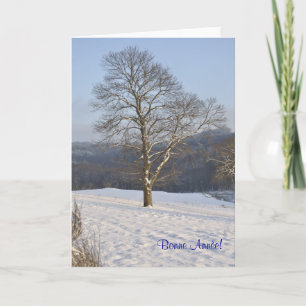 Cartes Pour Fêtes Annuelles winter tree French New Year card