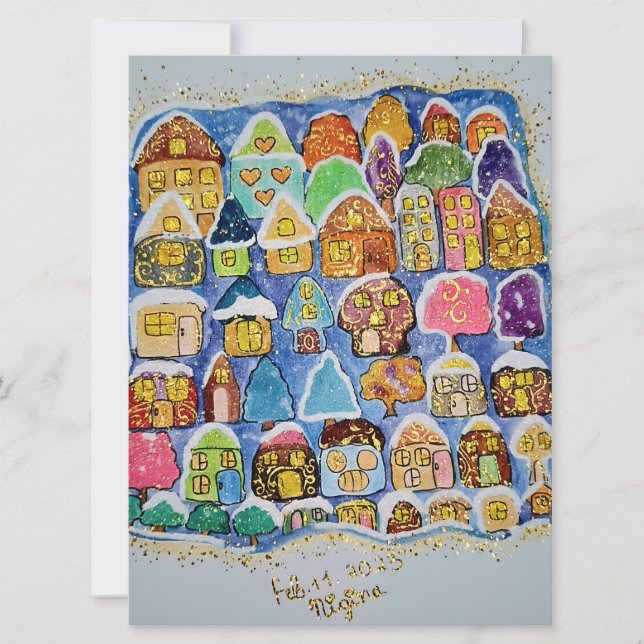 Cartes Pour Fêtes Annuelles Winter village (Devant)