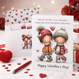 Cartes Pour Fêtes Annuelles Winter Walk Valentine