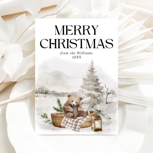 Cartes Pour Fêtes Annuelles Winter Wonderla Elégante aquarelle Joyeux Noël (Créateur téléchargé)