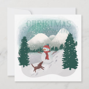 Cartes Pour Fêtes Annuelles Winter Wonderland - Christmas Snowman