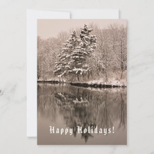 Cartes Pour Fêtes Annuelles Winter Wonderland - Sepia Christmas