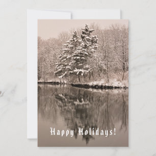Cartes Pour Fêtes Annuelles Winter Wonderland - Sepia Christmas