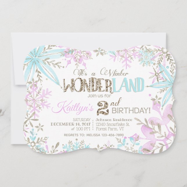 Cartes Pour Fêtes Annuelles Winter Wonderland Snowflakes Sparkday (Devant)