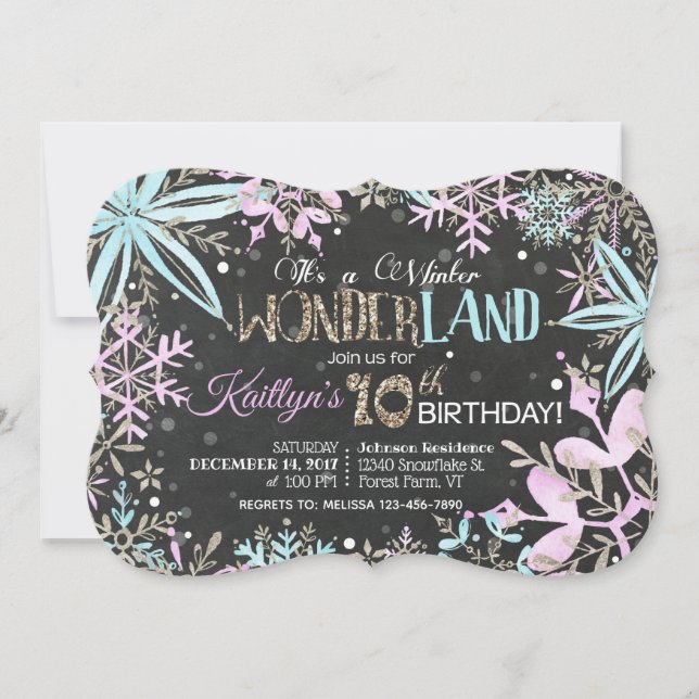Cartes Pour Fêtes Annuelles Winter Wonderland Snowflakes Sparkday (Devant)