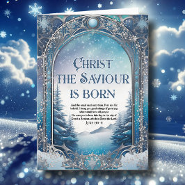 Cartes Pour Fêtes Annuelles Winter Woodland Bible chrétienne Verset Noël