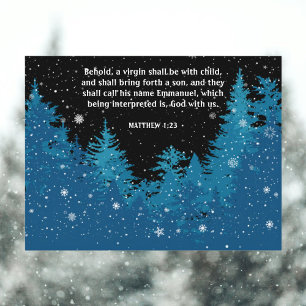 Cartes Pour Fêtes Annuelles Winter Woodland Matthew KJV Verset Noël