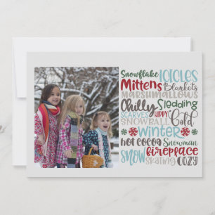 Cartes Pour Fêtes Annuelles Winter Words Subway Art Photo