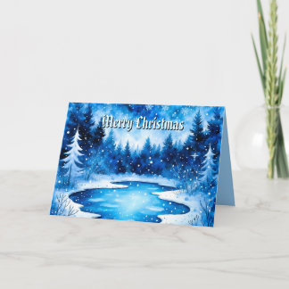 Cartes Pour Fêtes Annuelles Wintry Frosted Christmas Holiday Card