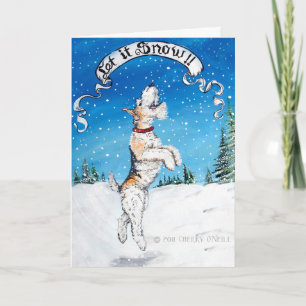 Cartes Pour Fêtes Annuelles Wire Fox Terrier hiver