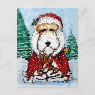 Cartes Pour Fêtes Annuelles Wire Fox Terrier Père Noël
