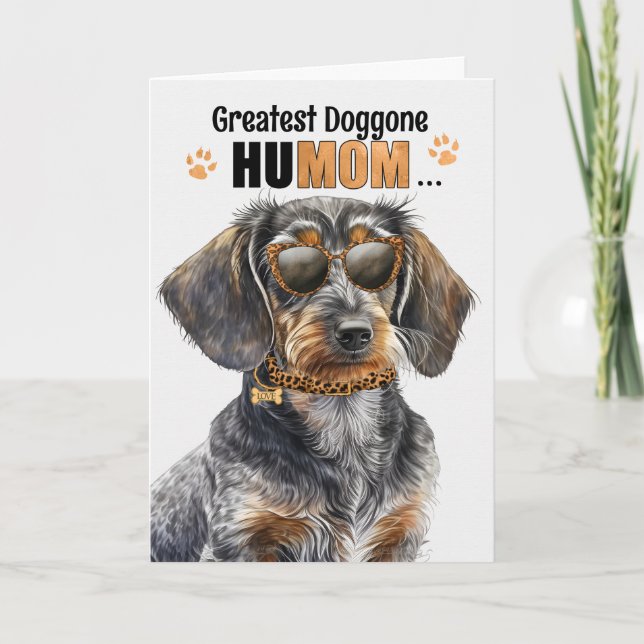 Cartes Pour Fêtes Annuelles Wirehair Dachshund Chien plus grand HuMOM Fête des (Devant)