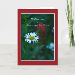 Cartes Pour Fêtes Annuelles Wishing you Joyous Holiday Season White Daisy Card