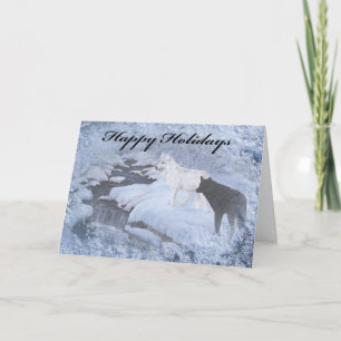 Cartes Pour Fêtes Annuelles Wolves Holiday Card