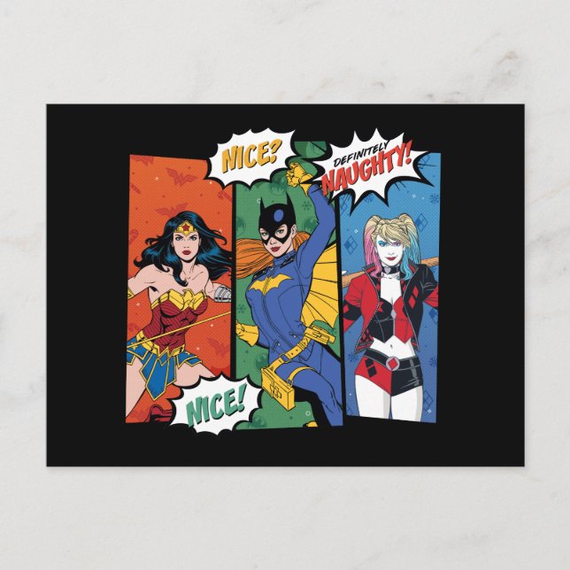 Cartes Pour Fêtes Annuelles Wonder Woman, Batgirl & Harley Quinn Holiday (Devant)