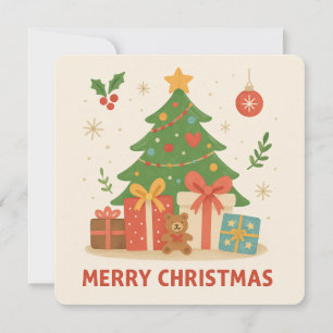 Cartes Pour Fêtes Annuelles Wonky Zoo Christmas Flat Holiday Card