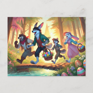 Cartes Pour Fêtes Annuelles Woodland Easter Adventure - Joyful Egg Hunt