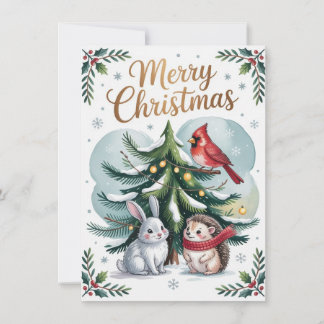 Cartes Pour Fêtes Annuelles Woodland Tree Christmas Card