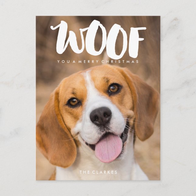 Cartes Pour Fêtes Annuelles WOOF You a Joyeux Noël | Photo de chien (Devant)