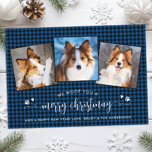 Cartes Pour Fêtes Annuelles Woof You Joyeux Noël Custom Chien Photo Collage