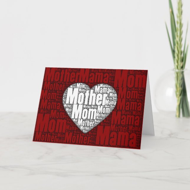 Cartes Pour Fêtes Annuelles Word Art : Valentine pour mère (Devant)