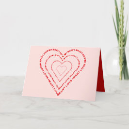 Cartes Pour Fêtes Annuelles Word Heart Love /Your Text