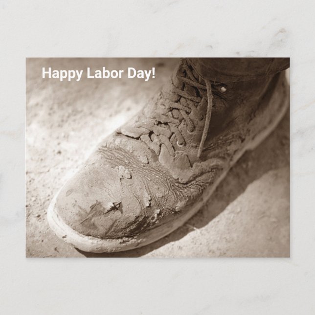 Cartes Pour Fêtes Annuelles Worn Work Schiffshoe Happy Laborday Coworker (Devant)
