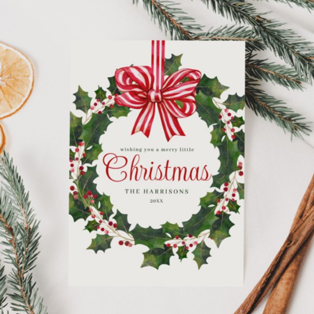 Cartes Pour Fêtes Annuelles Wreath d'aquarelle (Créateur téléchargé)