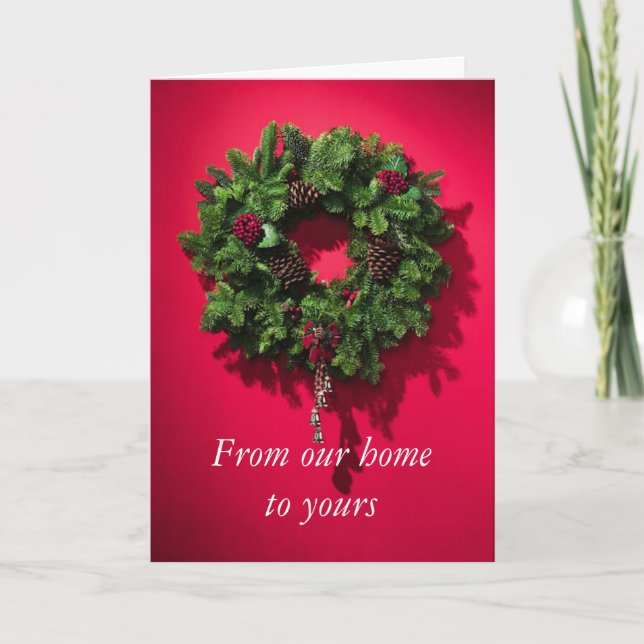 Cartes Pour Fêtes Annuelles Wreath de Noël (Devant)