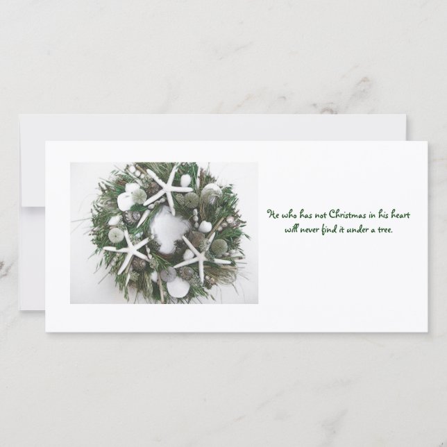Cartes Pour Fêtes Annuelles Wreath Shell de Noël (Devant)