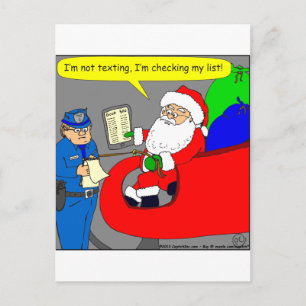 Cartes Pour Fêtes Annuelles x02 Père Noël envoie des textos et conduit - dessi