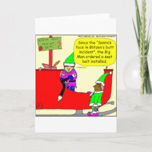 Cartes Pour Fêtes Annuelles x07 Santa Hit Blitzen's butt  - Santa cartoon