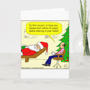 Cartes Pour Fêtes Annuelles x30 Père Noël parle à son thérapeute - Cartoon