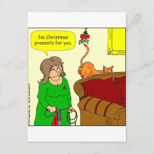 Cartes Pour Fêtes Annuelles x55 Cat butt mistletoe dessin de Noël